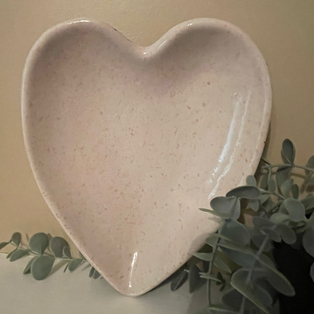 Heart-Shaped Speckled Plate/Dish from Portugal